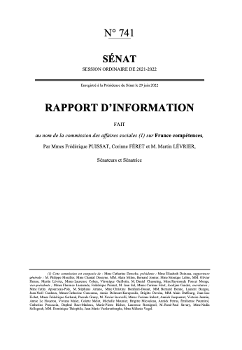 Sénat - Rapport d'information 741
