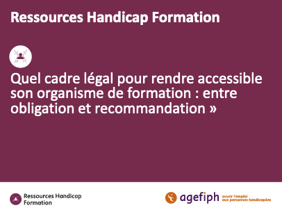 Webinaire 2022 : Rendre accessible son of : Entre obligation et recommandation